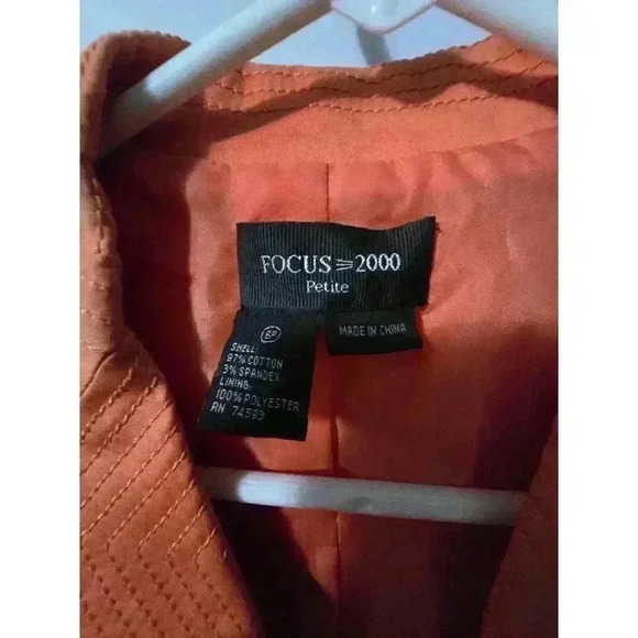 Women's Focus 2000 Blazer Petite Orange size 6 - Picture 5 of 8